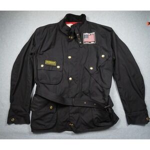 Barbour Jacket Mens 50 Black International Steve McQueen American Team Waxed